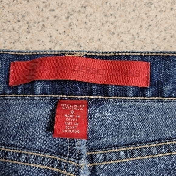 𝅺BLUE Highrise Straight Leg Cropped Jeans Size 8 Vintage Gloria Vanderbilt - Picture 8 of 10